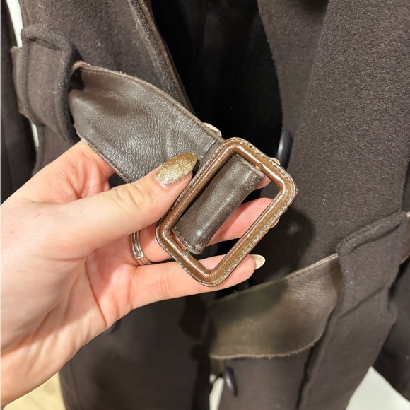Mackage Women's Brown leather/wool/cashmere mix Coat - Picture 7 of 16